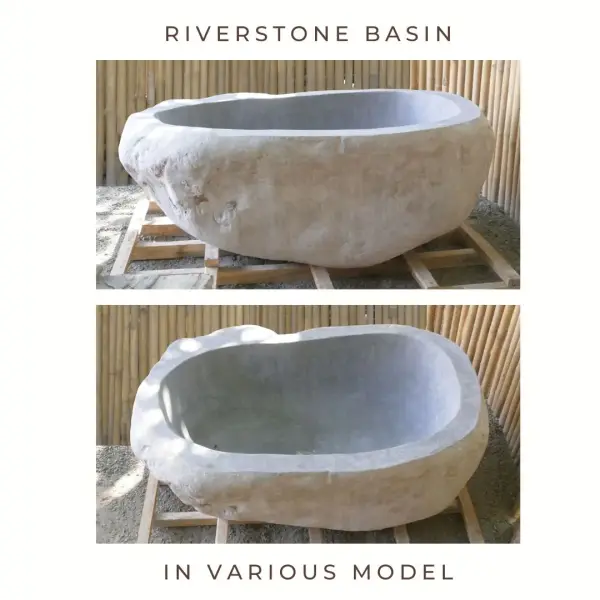 Product image 1 of the product “Basin from Riverstone, Natural surface, polished inside. Dia approx 111-120. Height 41-50 ”